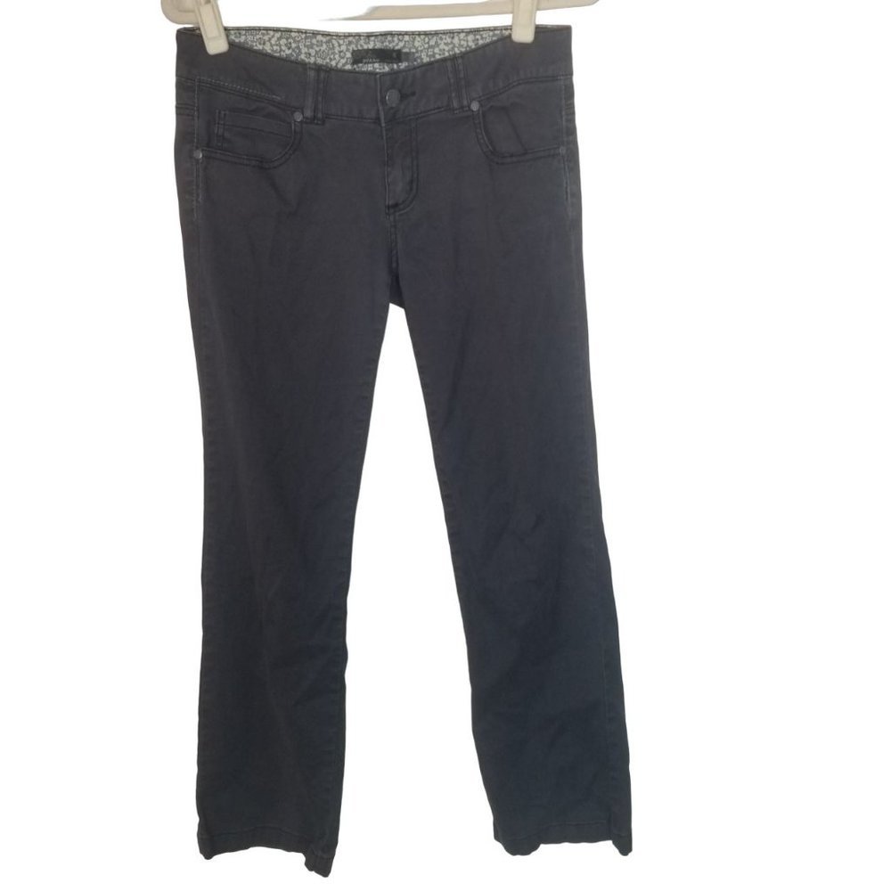 Prana Womens 6 Dark Gray Denim Straight Leg Low Rise Jeans Pockets Casual